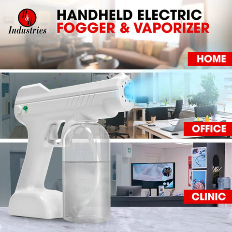 Smooth Operator Handheld Electric Steam Gun Rechargeable Fogger And Vaporizer with large bottle for home office or garden disinfection.