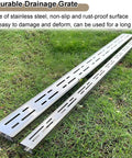 Heavy Duty Stainless Steel Trench Drain Kit 304 Outdoor Drainage System For Courtyard Path Driveway And Sidewalk With Hidden Grate Design
