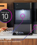 Countertop Nugget Ice Maker With WiFi Connectivity For Smart Home Kitchens Fast Chewy Ice On Tap Black Stainless Finish