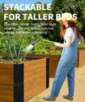 Hard Core 8 Pack Heavy Duty Steel Corner Brackets For Raised Garden Beds, stackable design for taller beds in garden.