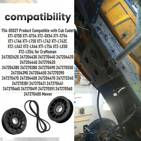 Heavy Duty Tractor Drive Belt Kit With V Idler Pulley And Flat Idler Pulley For One Half Inch By Ninety One Inch Belt Replacement