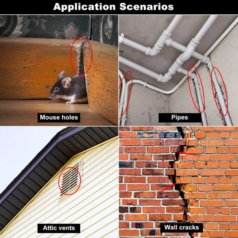 Scenarios for 2 Pack Steel Wool Mice And Rodent Control Kit With Thick Steel Wool Pads For Holes And Gaps, DIY Fill Fabric