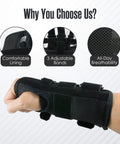 Carpal Tunnel Wrist Brace 2 Pack For Pain Relief And Night Splint Comfort showing adjustable design and breathable fabric.