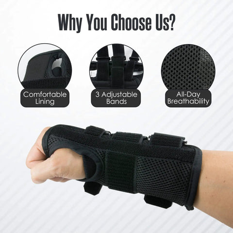 Carpal Tunnel Wrist Brace 2 Pack For Pain Relief And Night Splint Comfort showing adjustable design and breathable fabric.