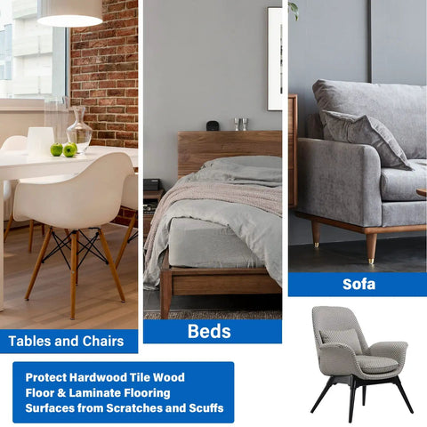 Home furniture highlighting protection benefits of 12 Piece 3 Inch Square Carpet Furniture Sliders Kit for moving heavy furniture on carpets.