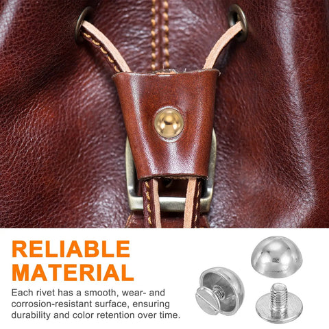 Straight Up Top Shelf 1/2 Dome Spike Studs With Screw Back For Leather Jacket Craft Bag Making Heavy Duty Metal Rivets on leather.