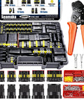 Waterproof Automotive Wire Connector Kit With 1008 Pieces And 63 Sets 1 Pin To 6 Pin Male And Female Plug Connectors Includes Ratchet Crimping Tool