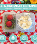 Two Compartment Reusable Snack Containers With Lids 20 Pack 40 Pieces Leak Proof Snack Prep Trays For Kids with tomatoes and cheese