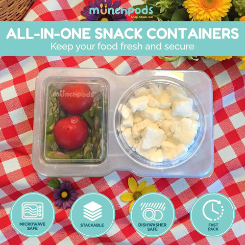 Two Compartment Reusable Snack Containers With Lids 20 Pack 40 Pieces Leak Proof Snack Prep Trays For Kids with tomatoes and cheese