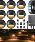 All-In-One Low Voltage Deck Lighting Kit With 60W Transformer, 100 Ft Wire, 8X 5W LED Deck Lights, 3000K Warm White, 12 To 24V AC DC