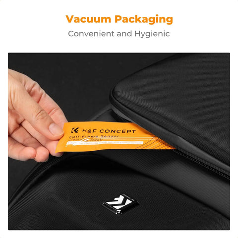 Vacuum packaging of 24mm Full Frame Sensor Cleaning Swab Kit With 10 Flexible Swabs And 20ml Sensor Cleaner For Nikon Sony Canon DSLR Cameras Pro Grade Safe Lint Free Cleaning