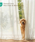 Semi Sheer Linen Living Room Curtains With Grommets Light Filtering Airy Cozy Privacy Drapes Natural Linen Blend for Bedroom
