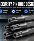Magnetic Torx Security Bit Set, 11 Piece S2 Steel Drivers T6 To T40, 3 Inch Long sandblasted security pin hole design tips