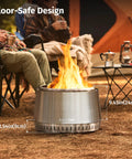 Smokeless 21 Inch Outdoor Fire Pit For Patio And Backyard Stainless Steel Portable Fire Pit near camp chairs, tent backdrop