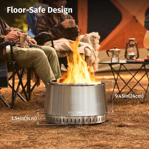 Smokeless 21 Inch Outdoor Fire Pit For Patio And Backyard Stainless Steel Portable Fire Pit near camp chairs, tent backdrop