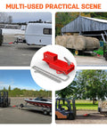 Heavy Duty Universal 2 Inch Forklift Trailer Hitch Adapter With Dead Simple Clamp On Grip for multiple towing setups.