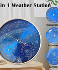 All Season 3 In 1 Home Weather Station With Brass Barometer Wall Hanging Thermometer And Hygrometer Indoor Outdoor Gauge