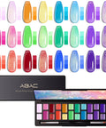 24 Color Jelly Gel Polish Kit Hema Free With Dual Brush Non Toxic Sheer Gel Polish Set displaying vibrant rainbow hues