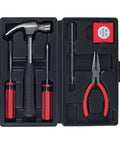 Six-Piece Go-To Home And Office Tool Kit With Hammer, Screwdrivers, Pliers In Durable Black Carrying Case for DIY Projects