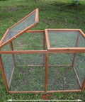 Sturdy Wooden Chicken Coop With Mesh Run For Backyard Poultry And Small Pets, Indoor Outdoor Rabbit Hutch Enclosure, 40 Inch Cage