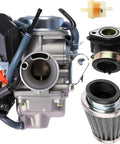 Universal Engine Carb Kit With Manifold, Air And Fuel Filter For 110cc To 150cc Scooters And ATVs, Bolt On Fit For 152QMI And 157QMJ 4 Stroke Engines On Go Karts Mopeds And More