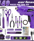 149 Piece Tool Set With Purple Cordless Screwdriver for Home DIY Projects in a Sturdy Household Tool Box Hand Tool Kit
