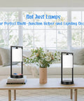 Modern White Table Lamps Set Of 2 With Touch Control, 3 Way Dimming, USB Charging Port And Wireless Charging Pad, E26 LED Bulbs Included in a living room