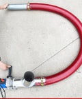 Grab And Go Portable Grain Pumping Suction Auger Screw Conveyor with red wear-resistant rubber wire displayed on concrete surface.