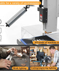 Heavy Duty Shop Light With Long Arm For CNC Lathe And Drill Table 120V 16W IP66 Waterproof Aluminum LED Work Lamp With 80 LEDs
