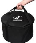 Heininger Heavy-Duty Carry Bag For Portable Fire Pit - Vinyl Storage And Transport Case with handles being held