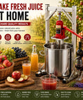 Heavy Duty Stainless Steel Hydraulic Fruit Press Juicer Squeezer Makes Juicing Apples Grapes Berries A Breeze For Homemade Cider Wine Cheese And Tinctures With Large Capacity Basket No Hassle High Pressure, 12L stainless steel hydraulic fruit press with 3T jack and apples, grapes, juice