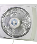16-Inch Window Fan With Storm Guard, Built Tough With Impact-Resistant Plastic Housing, Permanently Lubricated Motor, White