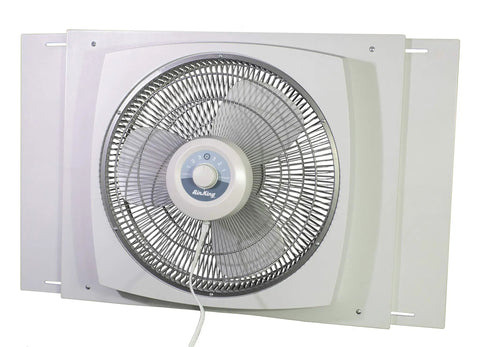 16-Inch Window Fan With Storm Guard, Built Tough With Impact-Resistant Plastic Housing, Permanently Lubricated Motor, White