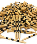 3.25 Inch Bamboo Golf Tees Bulk Pack 100 Count In Clear Reusable Bag Durable Natural Finish With Black Stripe Design Ideal For Range And Course Play