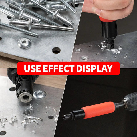 Heavy Duty Rivet Removal Tool With Aluminum Blind Rivet Drill Adapter And Electric Drill Attachments For Button Head Blind Fastener Extractor Featuring Tough As Nails Build Quick Knockout Action And No Sweat Setup For Everyday Garage Tasks
