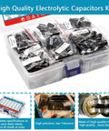Dope 810-Piece Electrolytic Capacitor Kit With 42 Values 10V To 100V Ranges From 0.1uF To 2200uF DIY Inline Aluminum Capacitors Set