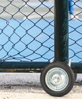 6 Inch Rolling Gate Wheel Carrier For Chain Link Fence Heavy Duty Gate Caster Kit with Rubber Wheels installed on metal gate