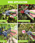 8.5 Inch Bypass Pruning Shear For Easy Yard Work, Heavy Duty Garden Scissors With Labor-Saving Gear used for various gardening tasks