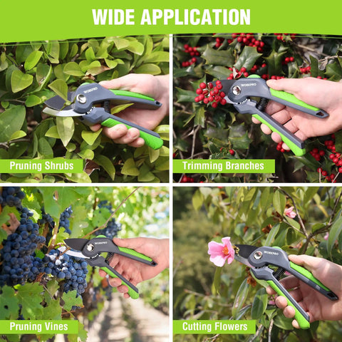 8.5 Inch Bypass Pruning Shear For Easy Yard Work, Heavy Duty Garden Scissors With Labor-Saving Gear used for various gardening tasks