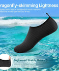 Black quick-dry water shoe for women and men floating on ocean background, Water Shoes For Women And Men Quick Dry Aqua Socks