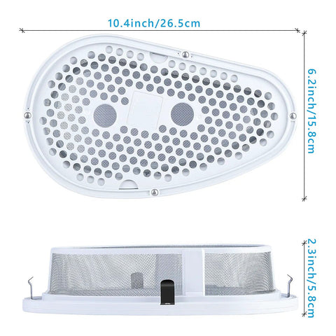 Top view of Direct Replacement Lint Filter Screen And Case Cover W10828351 For Stackable Washer And Dryer with dimensions