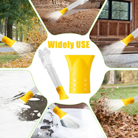 Flat Nozzle Attachment For DeWalt 60V Leaf Blower DCBL772X1 DCBL772B DCMBA572 in use for various cleaning tasks.