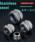 Rugged Stainless Steel Cable Gland Set Ten Pieces For 1 To 14mm Wires Waterproof Metal Connector M14 Outdoor Grade No Fuss Seal