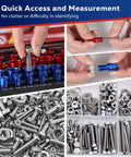 Close-up of 58 Piece Thread Checker Set with 32 Standard and 26 Metric Bolt Size Finders for quick accurate nut and bolt identification.