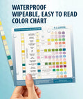 14 Parameter Urine Test Strips Full Panel For Home Health Check 100 Count Bottle With Urinalysis Screening For Kidney And Liver Health And UTI Detection Includes Ketones Protein Hydration And Acidity Level color chart with strip