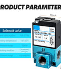 12V 5.4W 3-Port Electronic Boost Control Solenoid Valve With Carbon Steel Body And Brass Fittings, 6mm Threaded Connector, Model 35A-AAA-DDBA-1BA