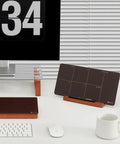Your Desk Go To Weekly Glass Dry Erase Board With Detachable Wood Stand In Burgundy Red Small Desktop Calendar To Do List Planner Whiteboard 12x6 For Office Home School Includes Marker And Eraser on modern desk setup.