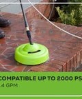 11 Inch Surface Cleaner For Pressure Washers Universal Attachment With 1/4 Inch Quick Connect Eliminates Stripes On Driveways