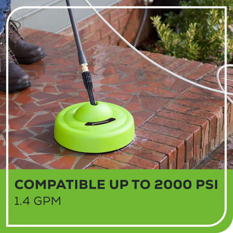 11 Inch Surface Cleaner For Pressure Washers Universal Attachment With 1/4 Inch Quick Connect Eliminates Stripes On Driveways
