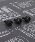Heavy Duty Black M3.5 6-32 Computer Thumb Screws 100 Pcs Carbon Steel Case Fasteners Perfect For Side Panel Assembly And PC Build Projects That Need Solid Reliable Grip Every Single Time, black PC case screws on blueprint mat